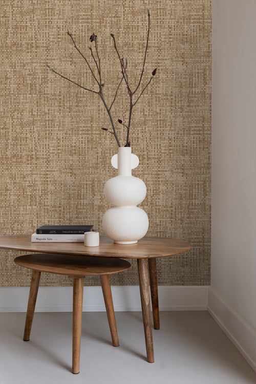 Origin Wallcoverings behang geweven linnenstructuur beige bruin - 50 x 900 cm - 348049 - vtwonen shop