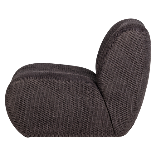 WOOOD fauteuil craquelé Nomu - Chenille - Antraciet - 74x76x92