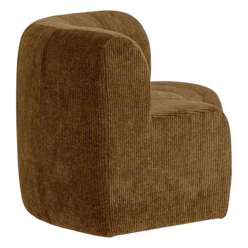 WOOOD eetbank halfronde hoek rugleuning Mojo Base - Rib - H.geel - 83x152x76