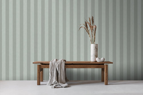 Sanders & Sanders behang strepen vergrijsd groen - 53 cm x 10 m - 640422 - vtwonen shop