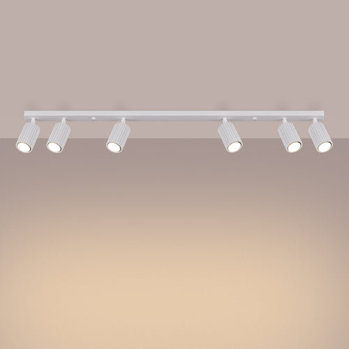 Sollux Lighting Plafondlamp KARBON 6L wit - 117x6,5x16,5cm