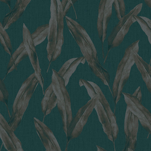 Vliesbehang - Bladeren Blauw