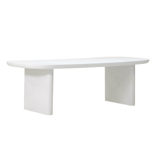 Giga Meubel Tuintafel Maya - Deens Ovaal - Wit Betonlook - 300x100x75cm