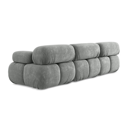 LaMiaSofa 3-zits bank Sanremo - chenille stof - grijs - 285x96x70