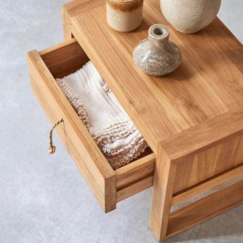 Tikamoon Nachtkastje van massief teakhout - Naturel - vtwonen shop