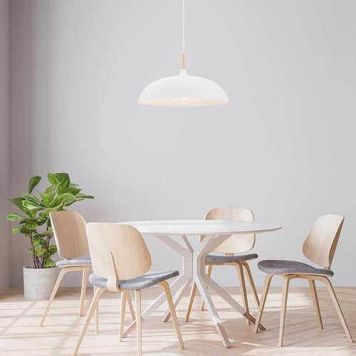 Mexlite hanglamp bjorr - 1 lichts - 45x 170 cm - wit