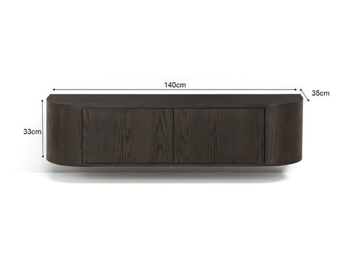 Livingfurn tv-meubel Novero Zwevend - bruin - 35x140x33