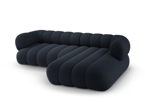Cosmopolitan Design Hoekbank Koge 5-zits, chenille marineblauw - 165x270x70cm