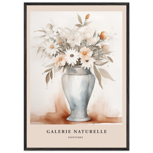 Artfulprints Poster met Lijst Bloemen in vaas 3   - 70x100 cm - Meerkleurig