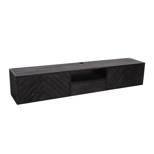 StarFurn Zwevend Tv-meubel New York - Zwart Hout - 180x35x33cm - vtwonen shop