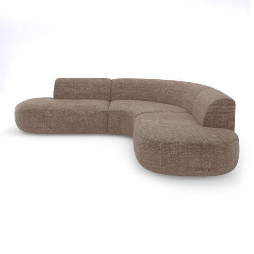 Premium Interiors - Hoekbank WONDER - gewaafd fluweel mol 90cm
