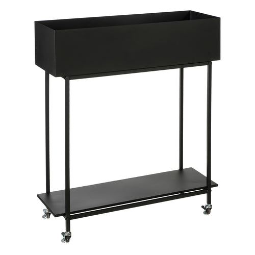 Mica Decorations Greenrax Plantenstandaard - L70 x B29 x H94 cm - Metaal - Zwart