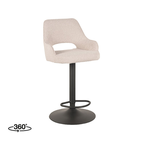 LABEL51 Barkruk Fer - Naturel Bouclé - Zithoogte 60–80cm