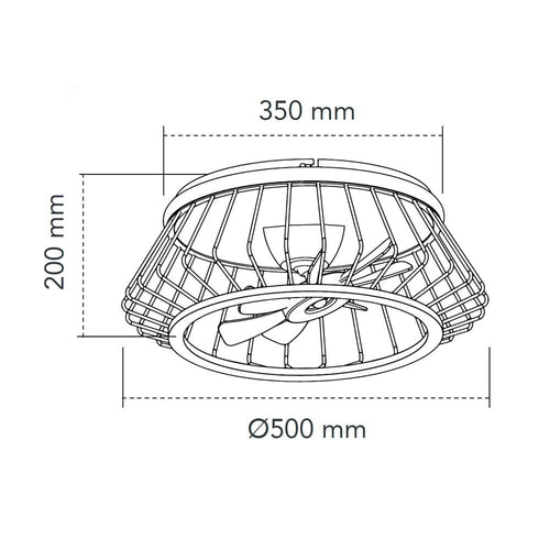 CristalRecord plafondventilator Cobra - 2 lichts - 50  x 20   cm - zwart - vtwonen shop