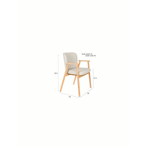 Housecraft Living Kenna Eetkamerstoelen met Armleuning Beige - Set van 2 - vtwonen shop