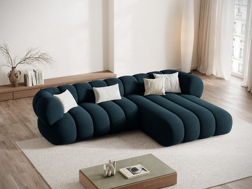 Cosmopolitan Design rechter hoekbank Koge 5-zits, flueel diepe olie - 165x270x70cm