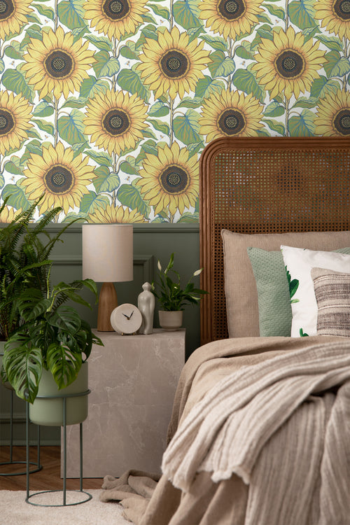 Borastapeter behang zonnebloem geel - 49 cm x 10.05 m - 660782 - vtwonen shop