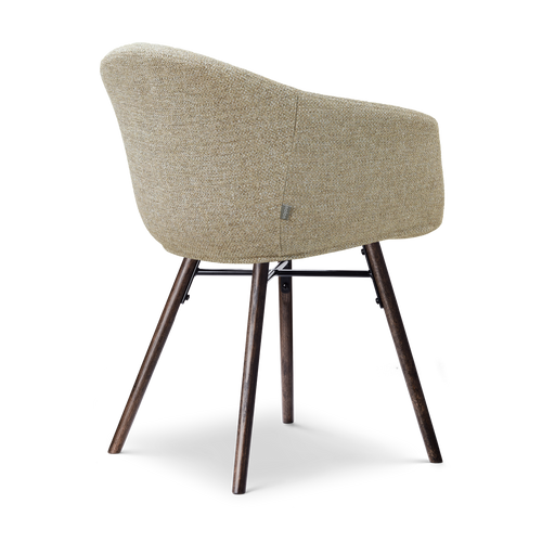 Nolon Nena-Otis eetkamerstoel taupe melange - walnoot houten onderstel - vtwonen shop