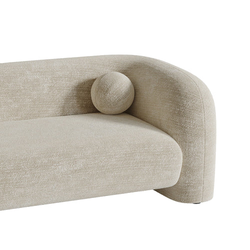 Sia Home - Rechte bank NOLA - Fluweel met patroon - Crème - 226cm - vtwonen shop