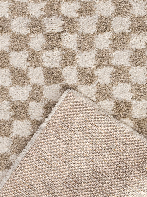 AFK Living vloerkleed Checkers - shaggy - beige - 160 x 213 cm - vtwonen shop