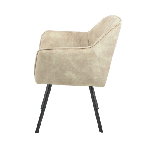 StarFurn Eetkamerstoel Emma - Taupe Velvet  - Set van 2