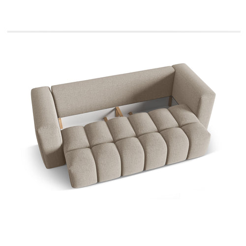 Cosmopolitan Design - Slaapbank met opbergdoos Verona 3-zits, structurele stof zand - 98x252x85cm