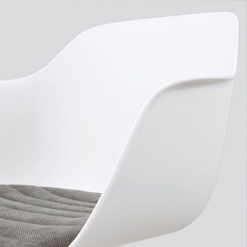 Nolon Nout-Liz eetkamerstoel wit met zeegrijs zitkussen - wit onderstel