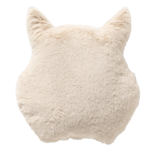 OWL - sierkussen 35x40 cm - uil - pluche - beige