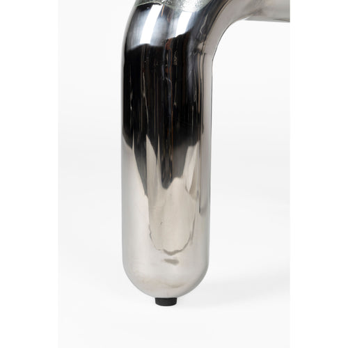 Dutchbone Marly Bijzettafel Rond 60 cm Glas/Chroom - Zilver