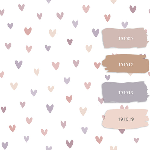 ESTAhome behang hartjes terracotta en lila paars - 53 cm x 10.05 m - 139754 - vtwonen shop