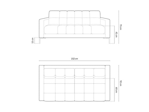 Cosmopolitan Design Bank Bali 2-zits, structurele stof, baksteen - 96x152x75cm