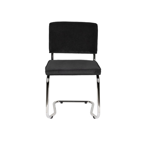 Zuiver Ridge Rib Kink Eetkamerstoelen  Zwart - Set van 2
