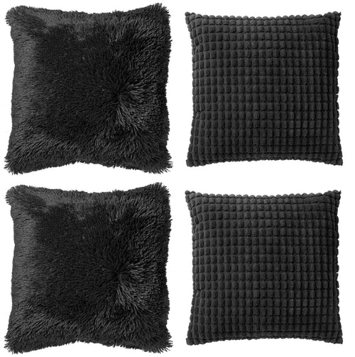 Dutch Decor - KUSSENSET - 4-delig - Cosy Favourites - 45x45 cm - inclusief binnenkussens - zwart - vtwonen shop