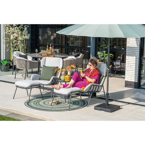 Garden Impressions loungestoel Fresno donker grijs incl. voetenbank - vtwonen shop