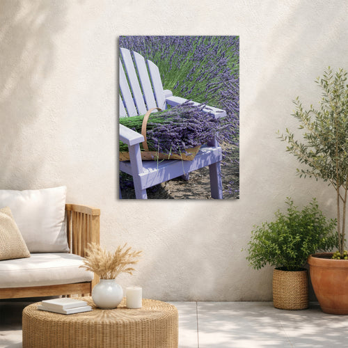 Art for the Home Buitencanvas - Lavendel Stoel - 70x50cm