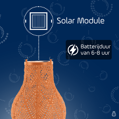 Lumiz solar lampion - ikat bulb - 16 cm - oranje
