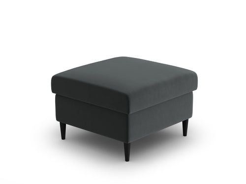 Cosmopolitan Design Poef Kyoto flueel donkergrijs - 70x70x45cm