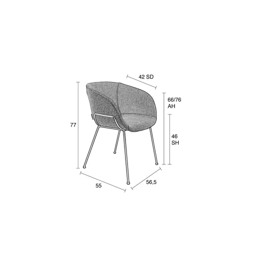 Zuiver Feston Eetkamerstoelen met armleuning Zwart - Set van 2 - vtwonen shop