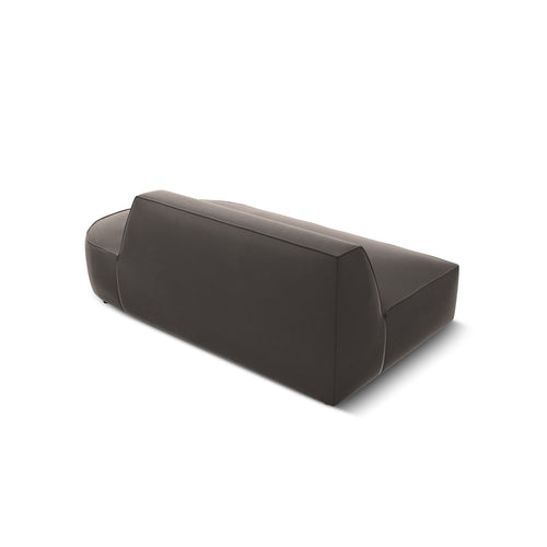 Cosmopolitan Design - Rechte modulaire bank Siena 2-zits, flueel donkergrijs - 93x181x69cm