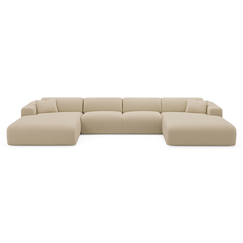 Sia Home - Symmetrische bank MYRA - Corduroy - Beige - 366cm - vtwonen shop