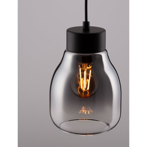 Nova Luce BLACU Dome hanglamp voor plafond, rookgrijs, zwart, E27, 1x12W