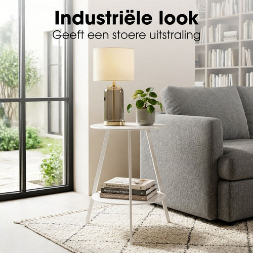 Mica Decorations Seatle Bijzettafel Rond voor Buiten - Koffietafel - Salontafel Buiten - Ook als Plantentafeltje of Plantenstandaard - Metaal - 58 x