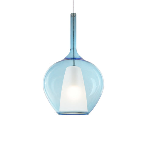 Ideal Lux KALIQUE 28 cm koepelvormige hanglamp voor plafond, hemelsblauw, 1x E27 fitting