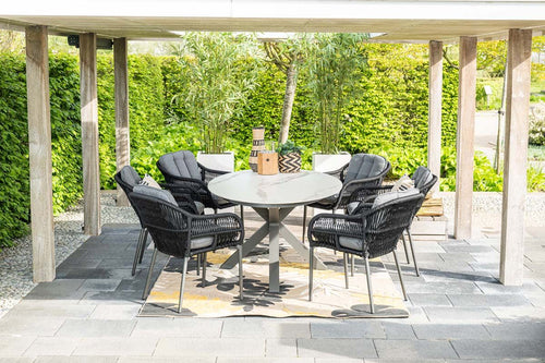 Pescara dining fauteuil - carbon black -rope black - mystic grey - vtwonen shop