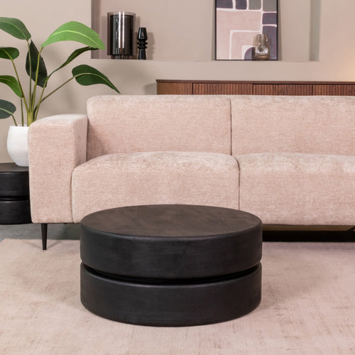 LABEL51 Salontafel Milly - Zwart Mangohout - 70x70x31cm - vtwonen shop