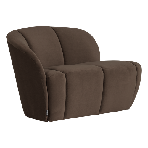 WOOOD 2-zits bankje links Mojo - Velvet - Bruin - 73x112x77