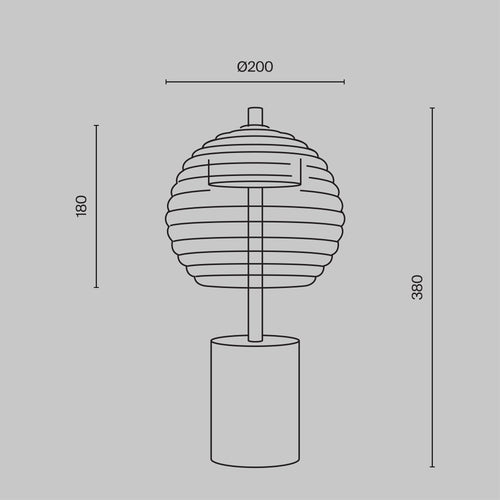 Maytoni - Tafellamp Mystic - Zwart - Ø20 - vtwonen shop