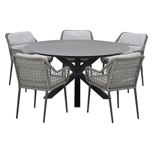 Garden Impressions Tuinset Pemba 6-delig - Duuk tuintafel Ø150 cm