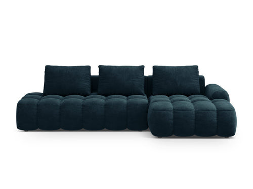 Cosmopolitan Design Converteerbare hoekbank rechts met opbergdoos Linz 3-zits, flueel diepe olie - 142x275x84cm