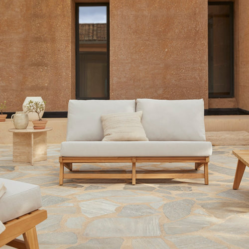 Tikamoon 2-zitstuinbankje van massief teakhout - Wit - vtwonen shop